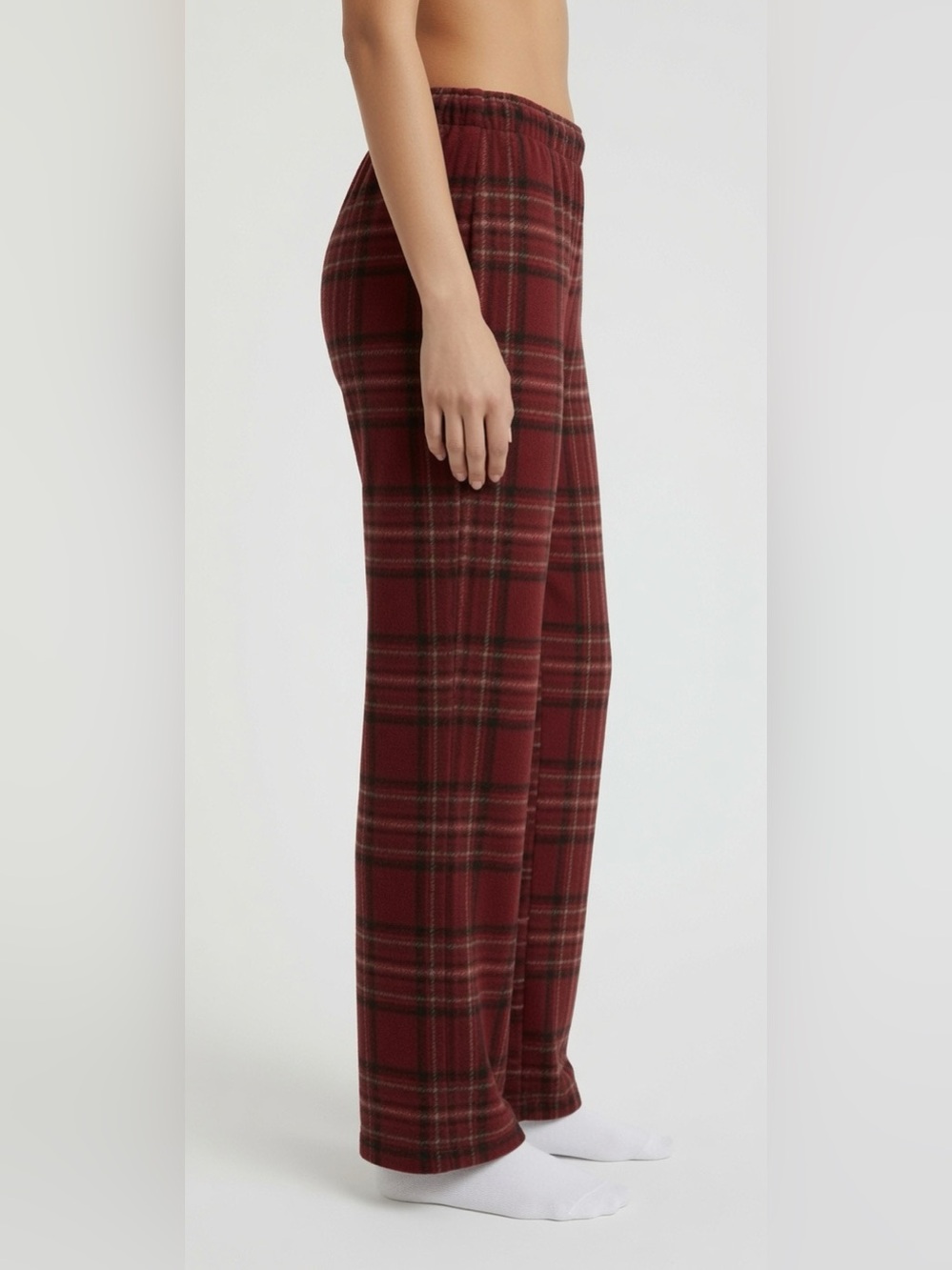 🌸 SKIMS Fleece Lounge Pant | Brick Holiday Plaid | S | NWOT 🏷️ - Picture 2 of 5
